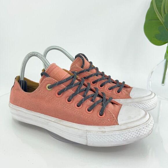 Converse Chuck Taylor Trainers Lunarlon Low Top Coral Pink Size 8.5 Sneakers - Picture 1 of 14